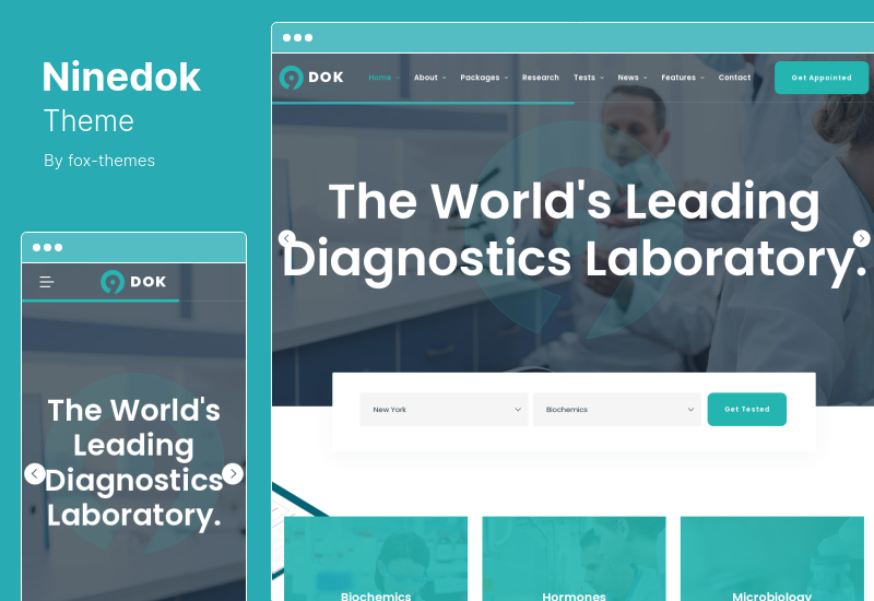 Ninedok Theme - Laboratory & Research WordPress Theme
