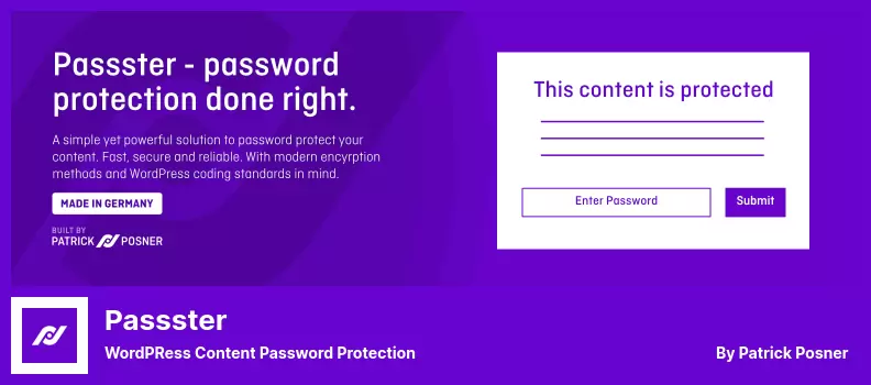 Passster Plugin - WordPRess Content Password Protection