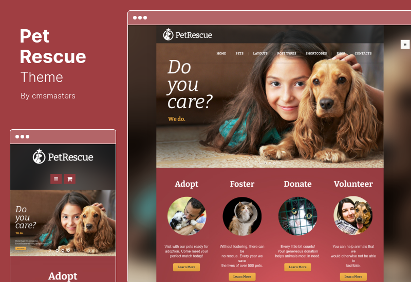 Pet Rescue Theme - Animals and Shelter Charity WordPress Theme