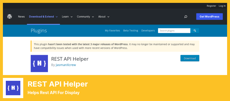 REST API Helper Plugin - Helps Rest API for Display