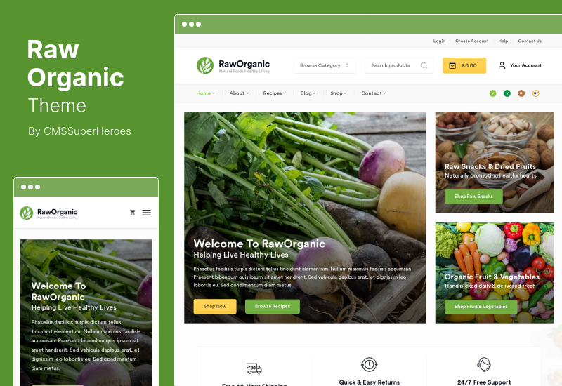 RawOrganic Theme - Healthy Food Store WordPress Theme