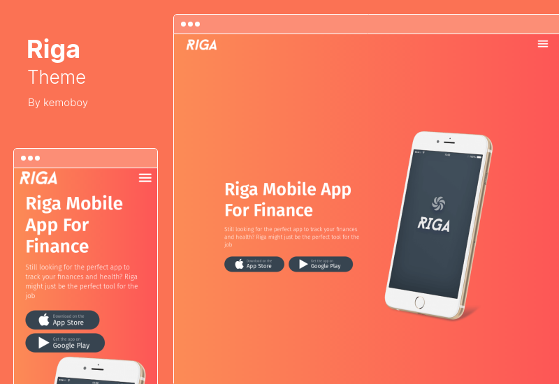 Riga Theme - Mobile App WordPress Landing Page Theme