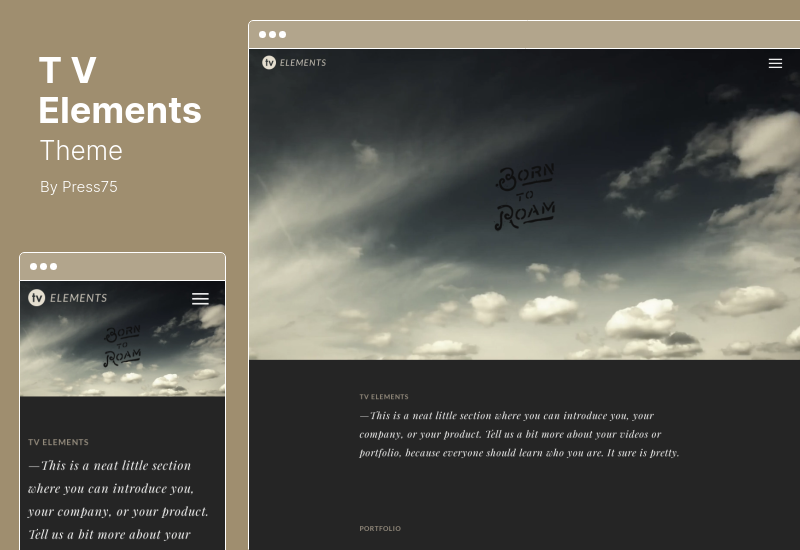 TV Elements Theme - TV Elements Video WordPress Theme for Videographers and Visual Artists