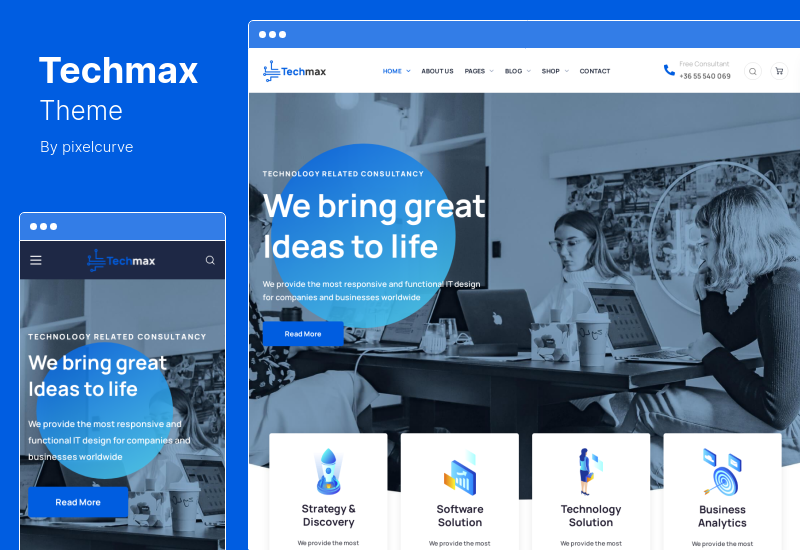 Techmax Theme - Business & Technology Services WordPress Theme