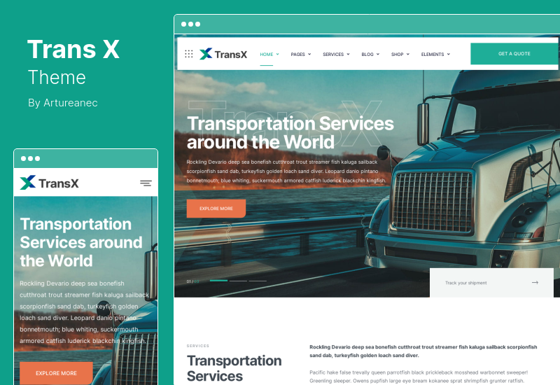 TransX Theme - Transportation & Logistics WordPress Theme