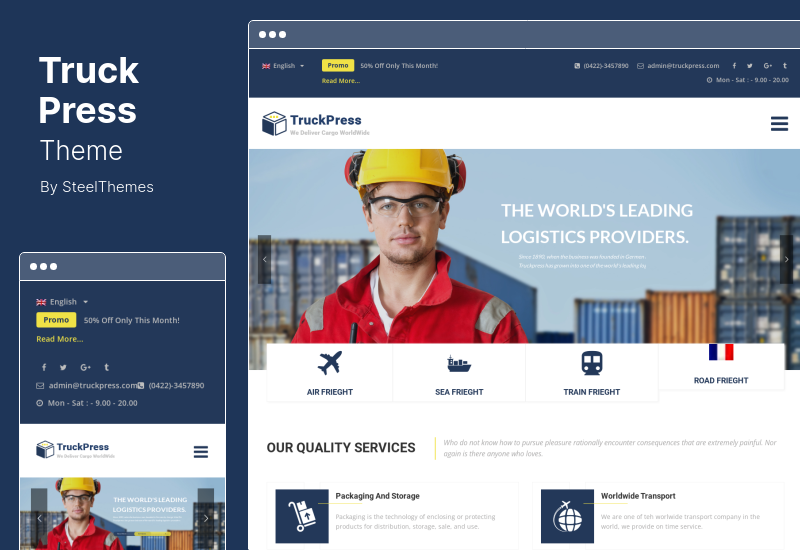 TruckPress Theme - Logistics & Transportation WordPress Theme