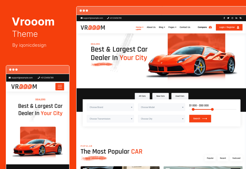 Vrooom Theme - Auto Dealer WordPress Theme