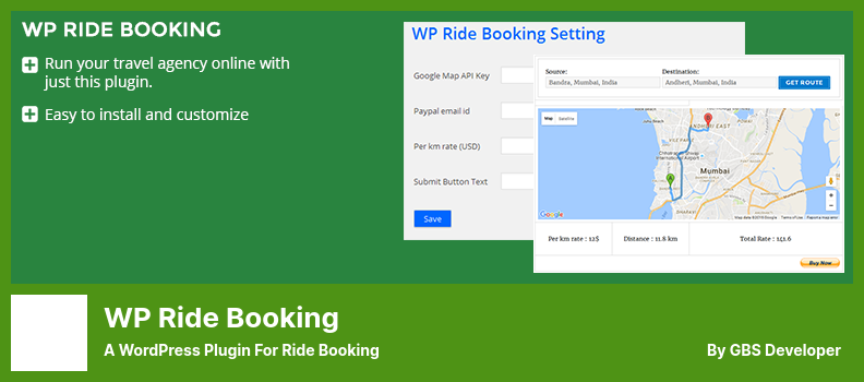 WP Ride Booking Plugin - A WordPress Plugin for Ride Booking