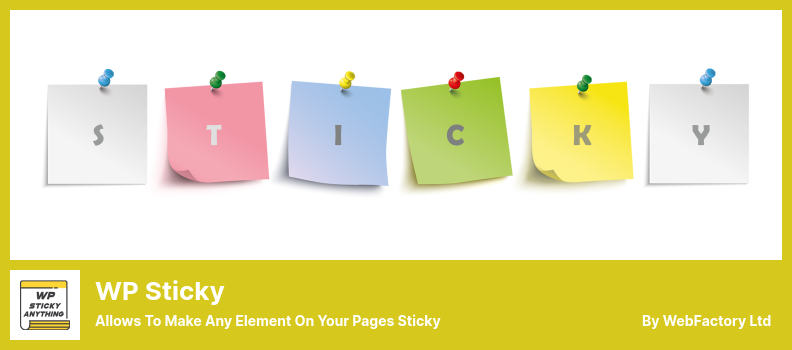 WP Sticky Plugin - Allows to Make Any Element On Your Pages Sticky