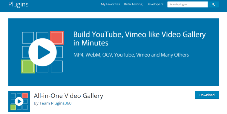 all-in-one video gallery wordpress plugin