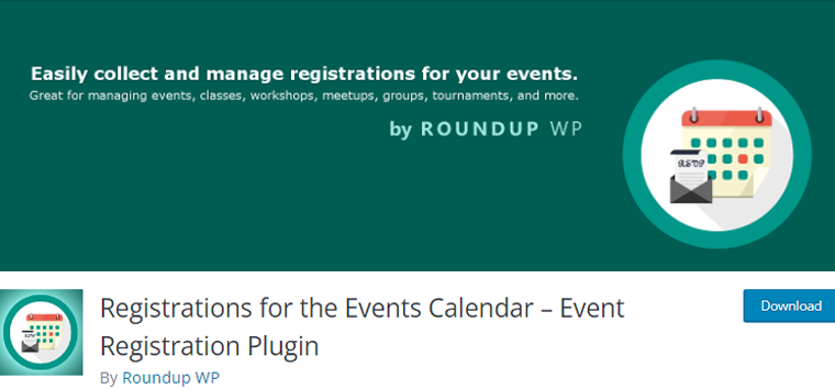 Registration for the Events Calendar WordPress Plugin
