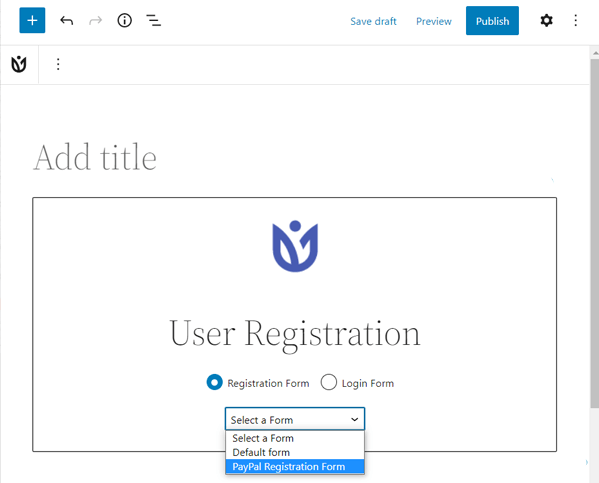 Select PayPal Registration Form