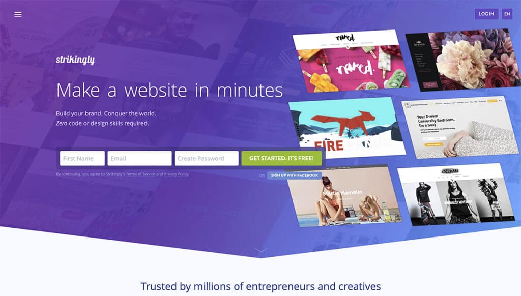 Strikingly free website builder for entrepreneurs and creatives