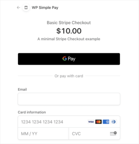 WP Simple Pay digital wallet payments