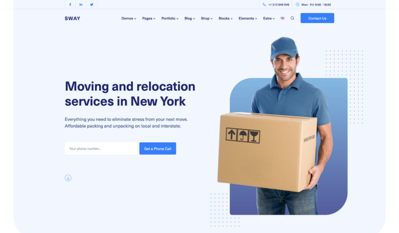 Sway template for moving companies