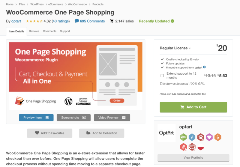 WooCommerce One Page Shopping plugin
