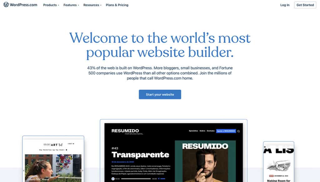 WordPress best free website builder