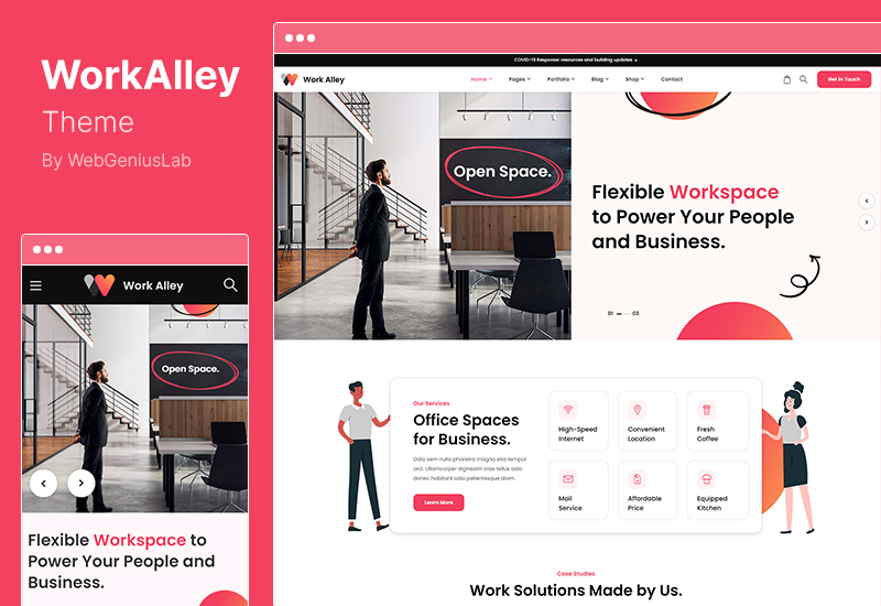 WorkAlley Theme - Creative Agency & Coworking WordPress Theme