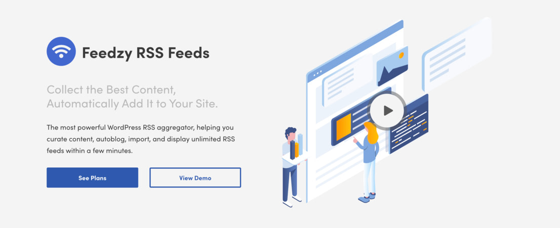 Feedzy content curation tool homepage