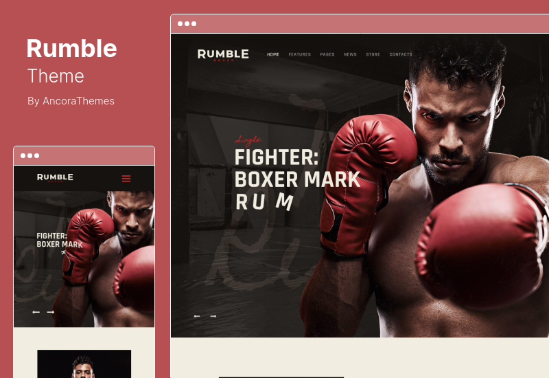 Rumble Theme - Boxing  Mixed Martial Arts Fighting WordPress Theme