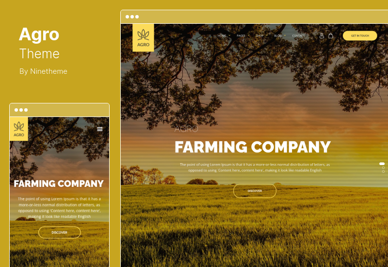 Agro Theme - Organic Farm Agriculture WordPress Theme