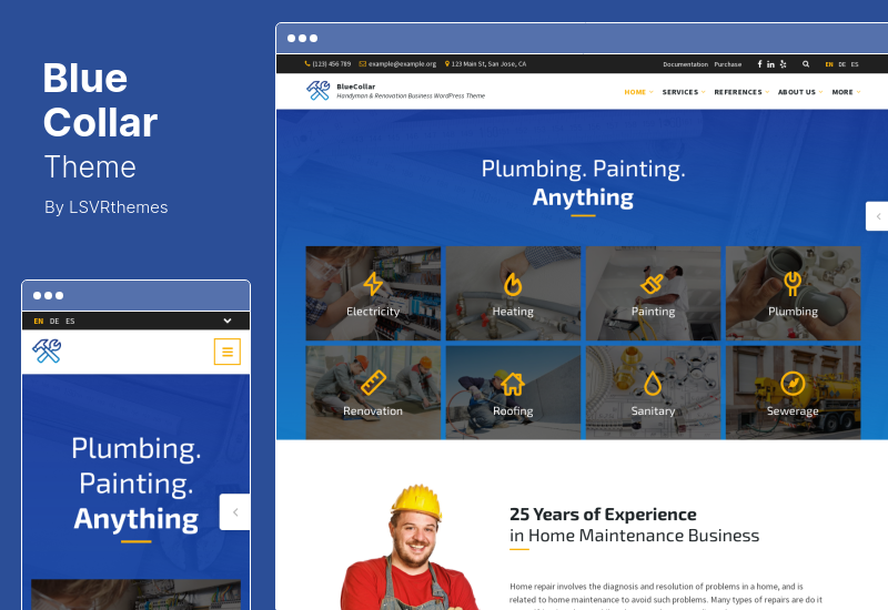 BlueCollar Theme - Handyman & Renovation Business WordPress Theme
