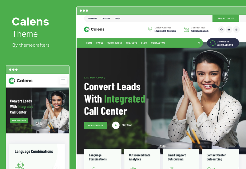 Calens Theme - Call Center Services WordPress Theme