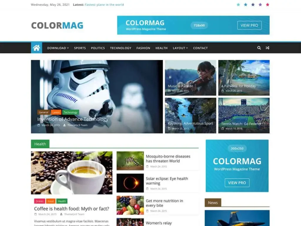 ColorMag is always the best choice when it comes to magazine, news, and blog WordPress themes.