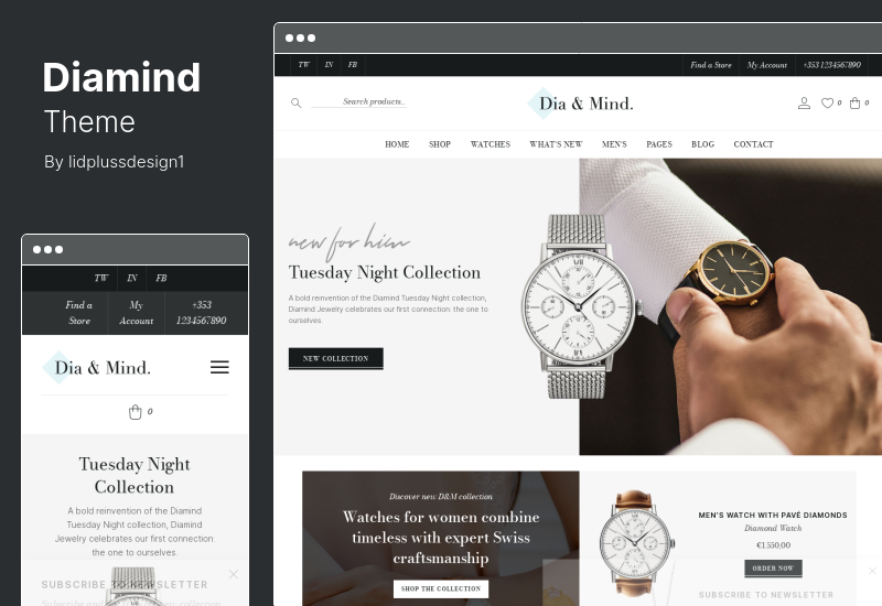 Diamind Theme - Jewelry & Watch Store WordPress Theme