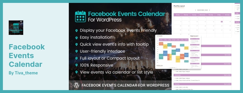 Facebook Events Calendar Plugin - Events Calender for WordPress