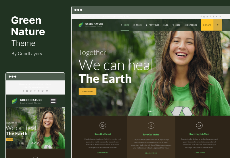 Green Nature Theme - Environmental & Nonprofit WordPress Theme