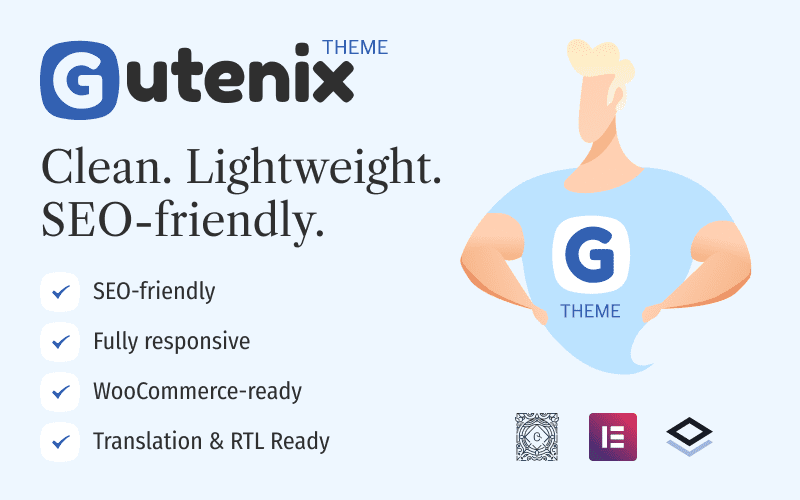 Gutenix is a responsive and fast theme that is compatible with the latest versions of WordPress and its most popular builders.