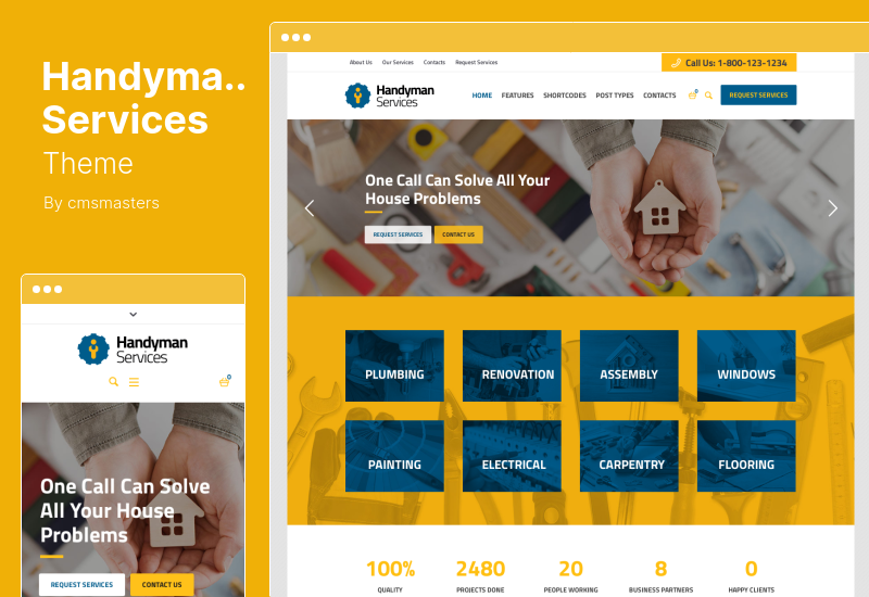 Handyman Services Theme - Construction  Renovation WordPress Theme