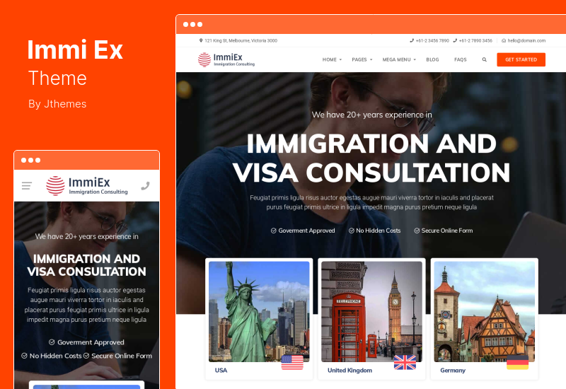 ImmiEx Theme - Immigration law, Visa services support, Migration Agent Consulting and Business  WordPress Theme