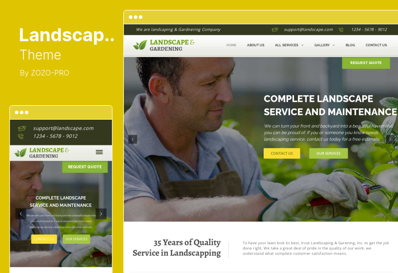 Landscape Theme - WordPress Theme for Gardening & Landscaping