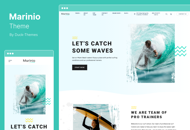 Marinio Theme - Surfing & Scuba Diving WordPress Theme