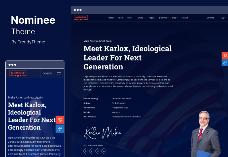 Nominee Theme - Political WordPress Theme for Candidate / Political Leader