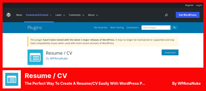 Resume / CV Plugin - The Perfect Way to Create a Resume/CV Easily With WordPress Plugin