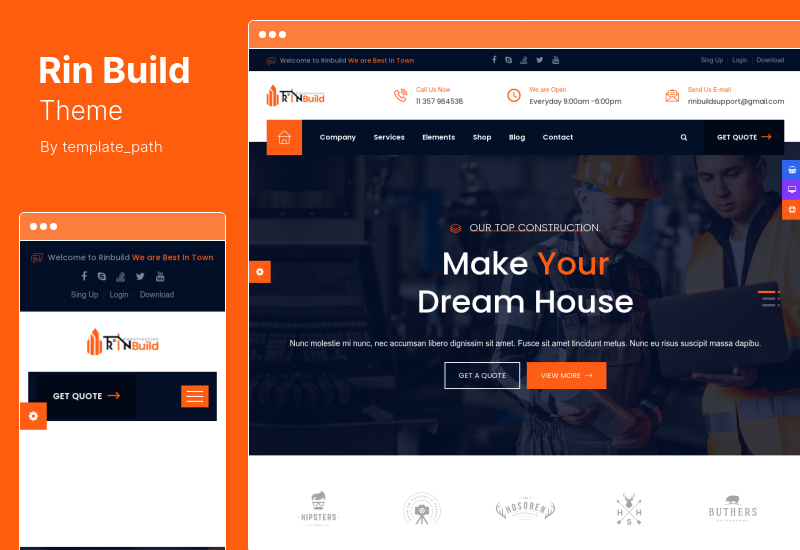 RinBuild Theme - Construction Building Company WordPress Theme