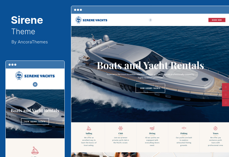 Sirene Theme - Yacht Charter Services & Boat Rental WordPress Theme