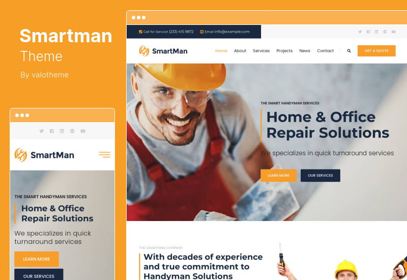 Smartman Theme - Handyman Service WordPress Theme