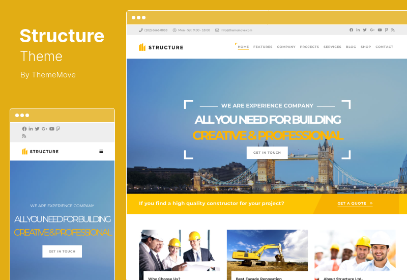 Structure Theme - Construction Industrial Factory WordPress Theme