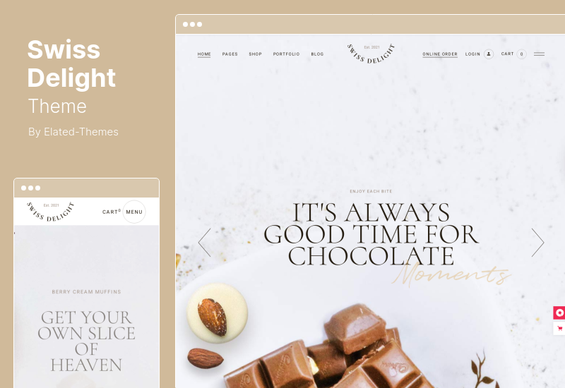 Swiss Delight Theme - Chocolate & Cake Shop WordPress Theme