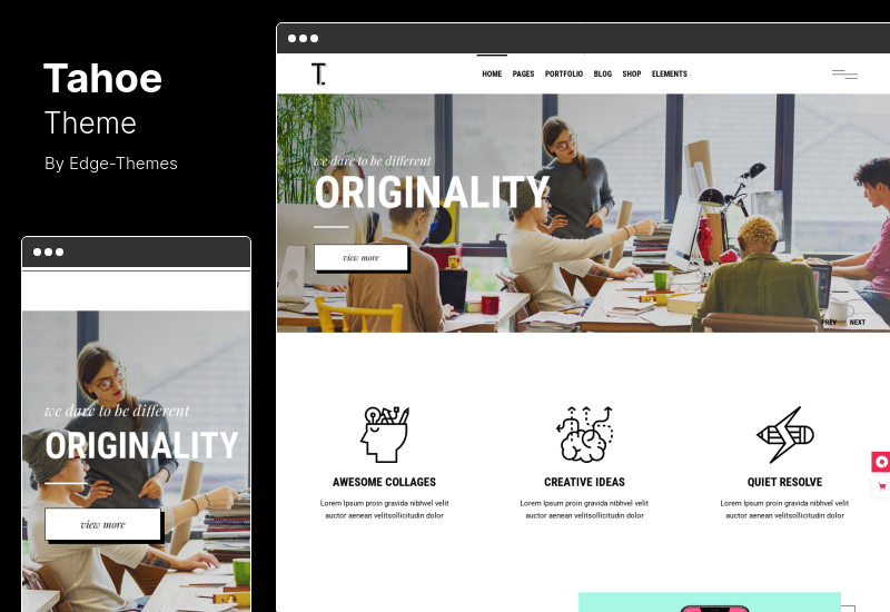 Tahoe Theme - Portfolio WordPress Theme for Creatives Freelancers
