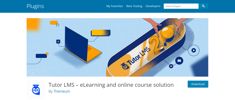 tutor LMS plugin page