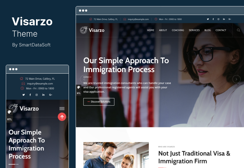 Visarzo Theme - Immigration and Visa Consulting WordPress Theme