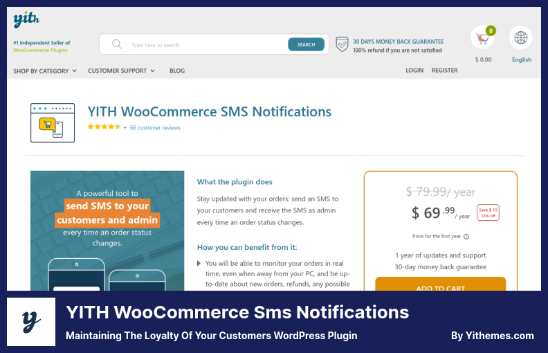 YITH WooCommerce Sms Notifications Plugin - Maintaining The Loyalty of Your Customers WordPress Plugin