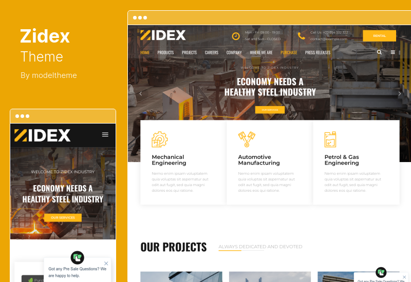 Zidex Theme - Industrial & Factory WordPress Theme