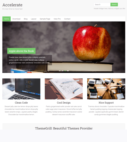 Accelerate One of the Best Free WordPress Themes for Business