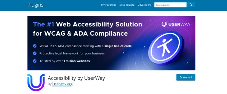 accessibility by userway wordpress plugin